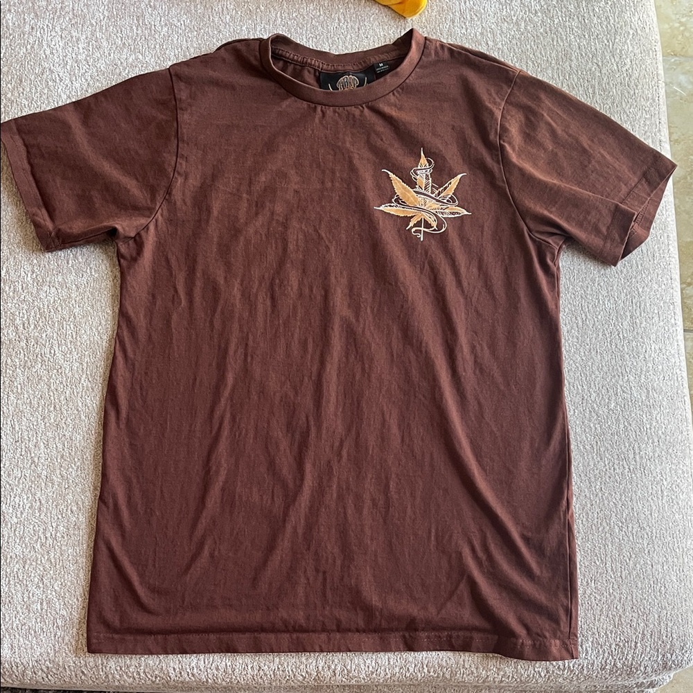 Classic Brown Tee with Graphic Design